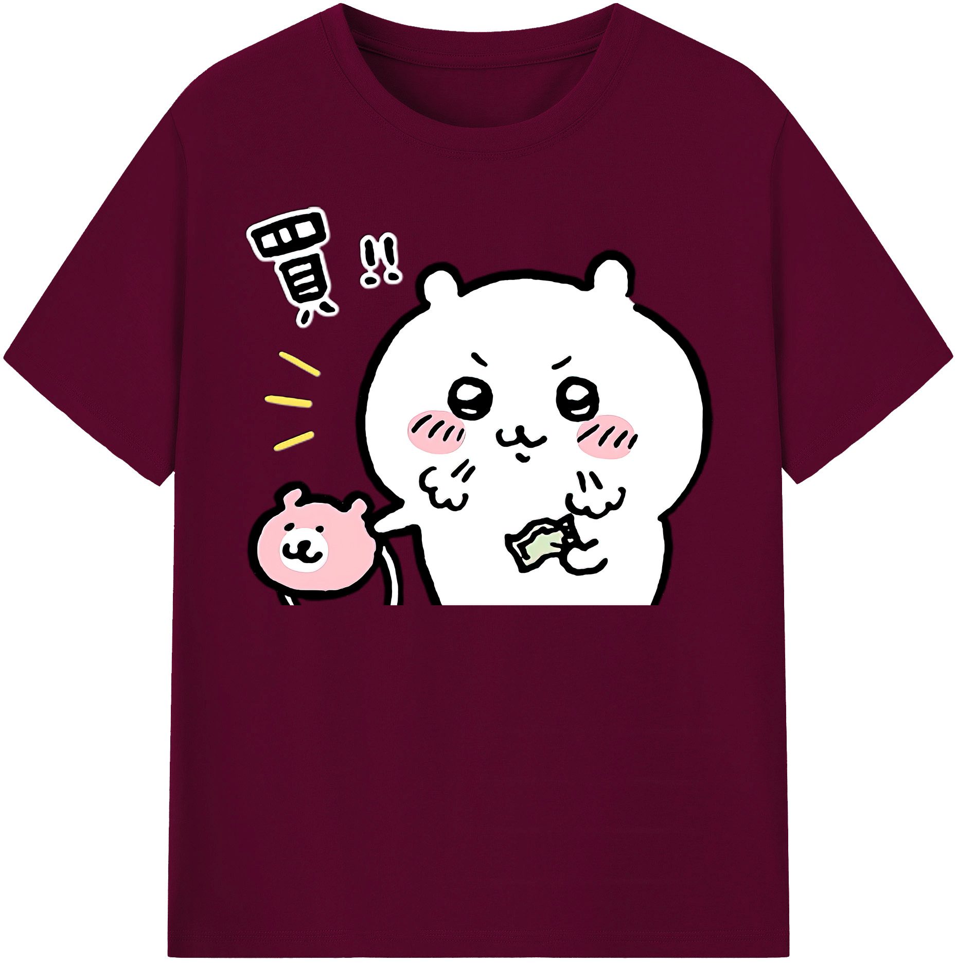 （画像用） ちいかわ ちいかわ Chii-kawa chiikawa レディースカジュアルプリントTシャツ（綿100％）